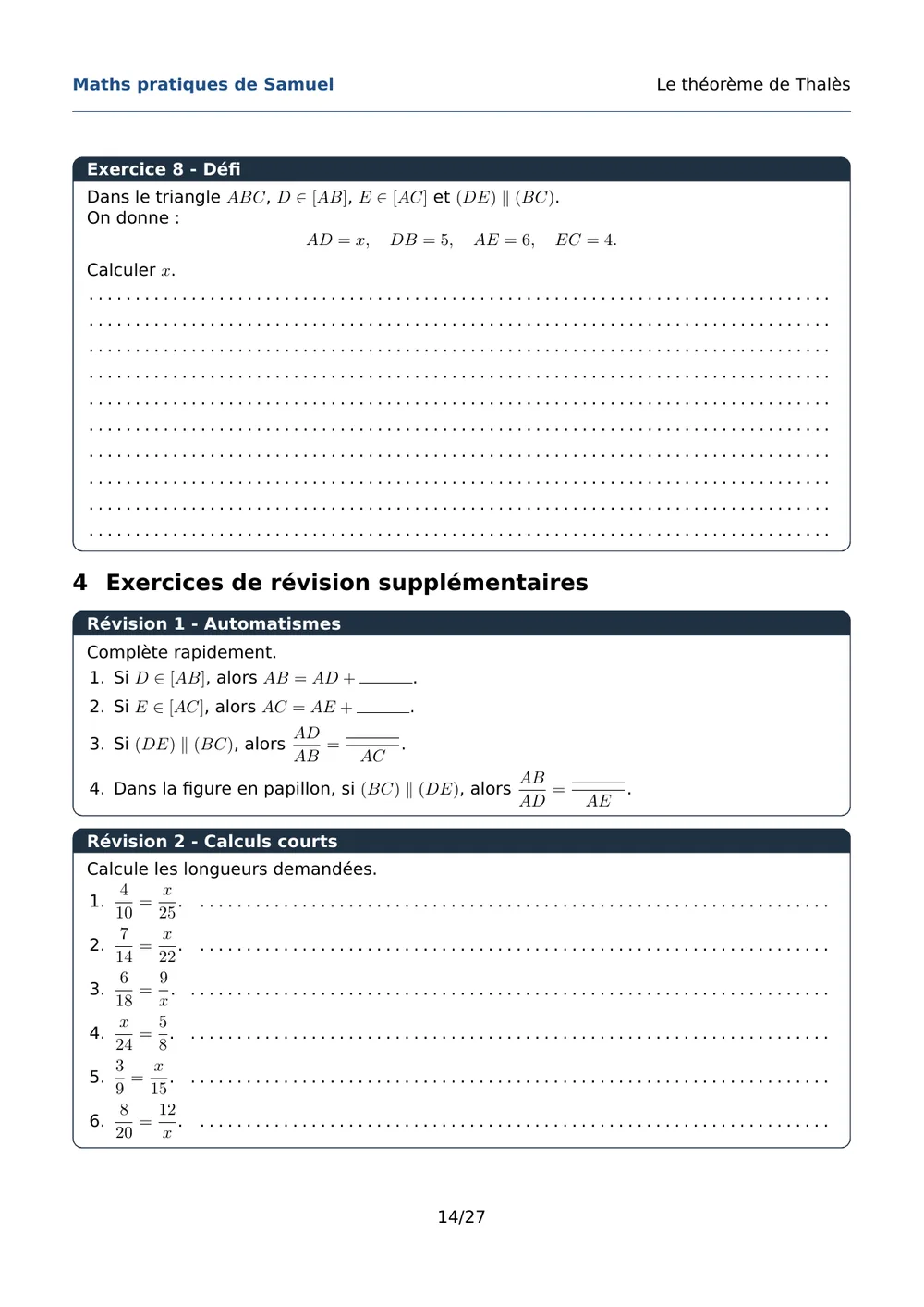Page 15 de l'exemple de fiche Thalès