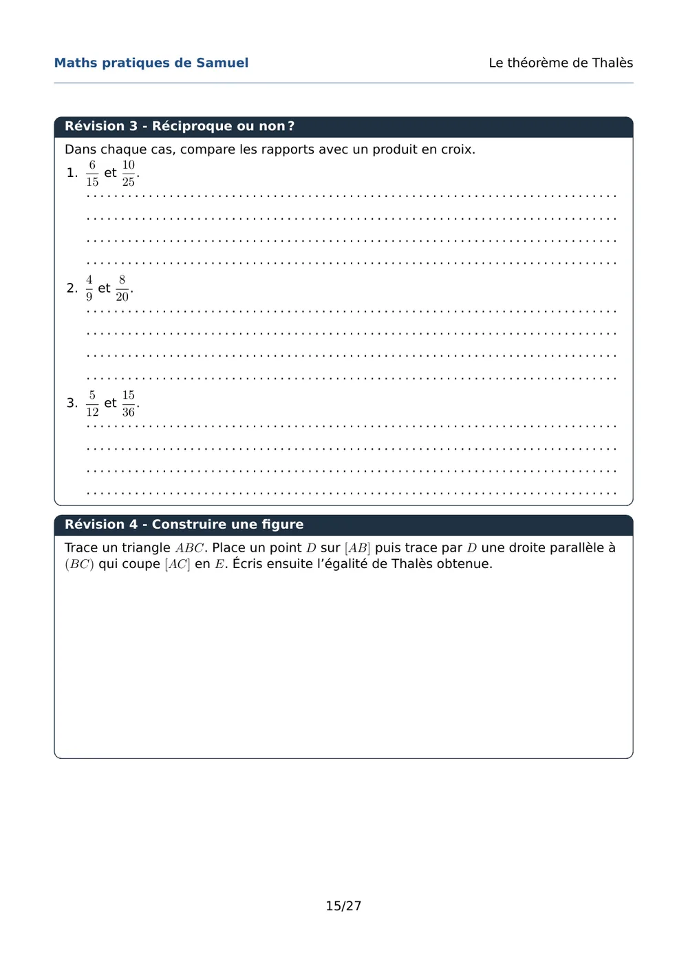 Page 16 de l'exemple de fiche Thalès
