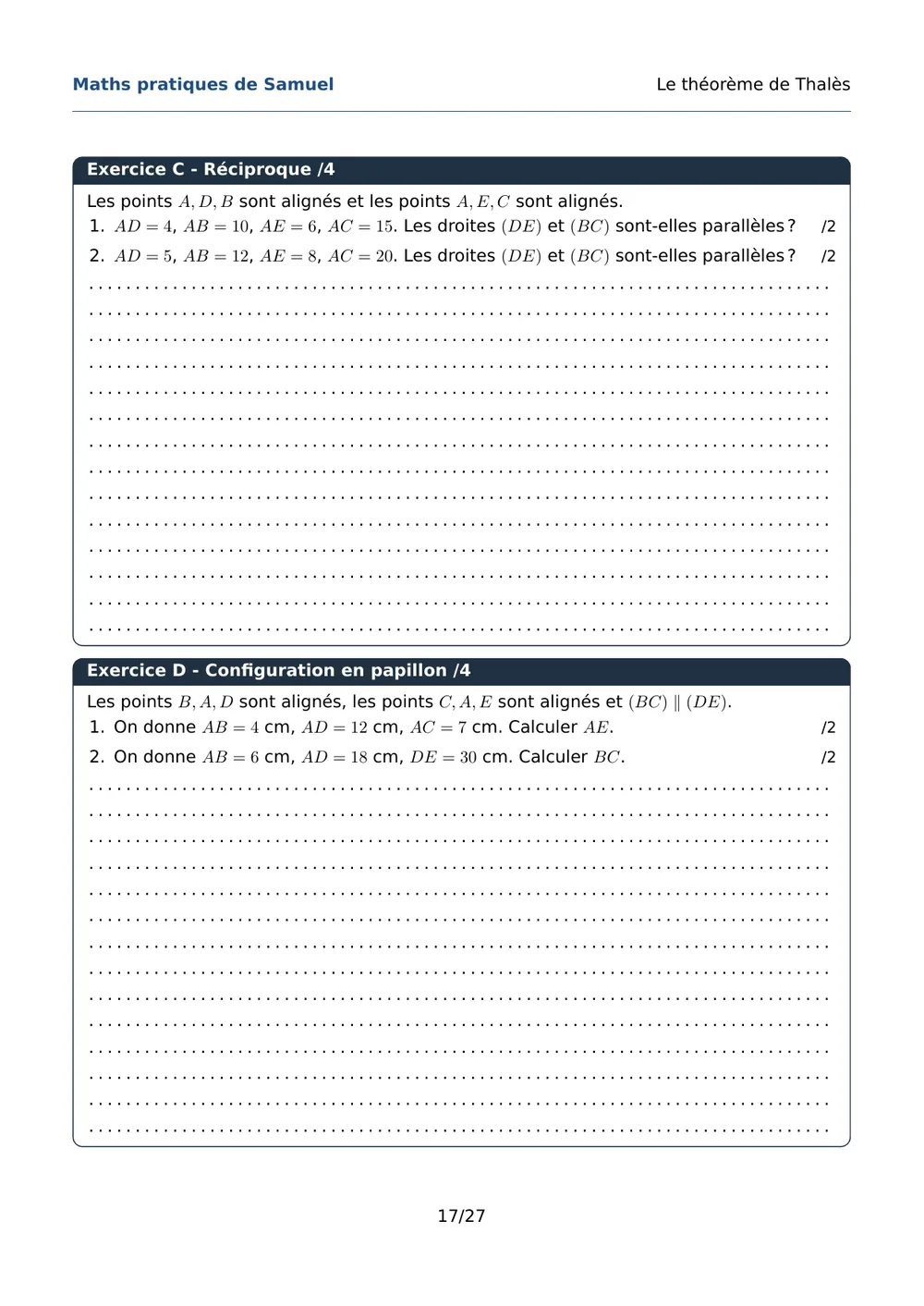 Page 18 de l'exemple de fiche Thalès