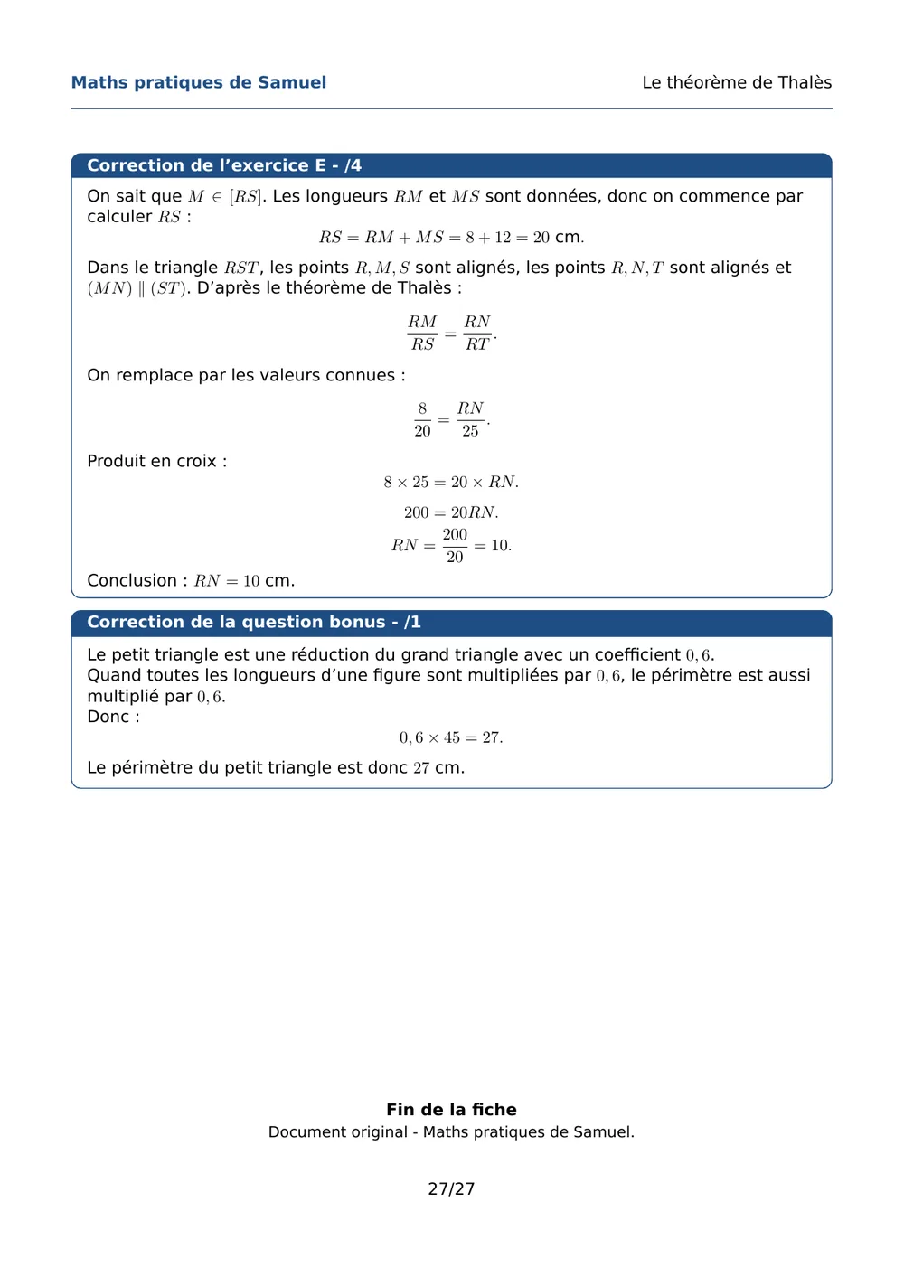 Page 28 de l'exemple de fiche Thalès